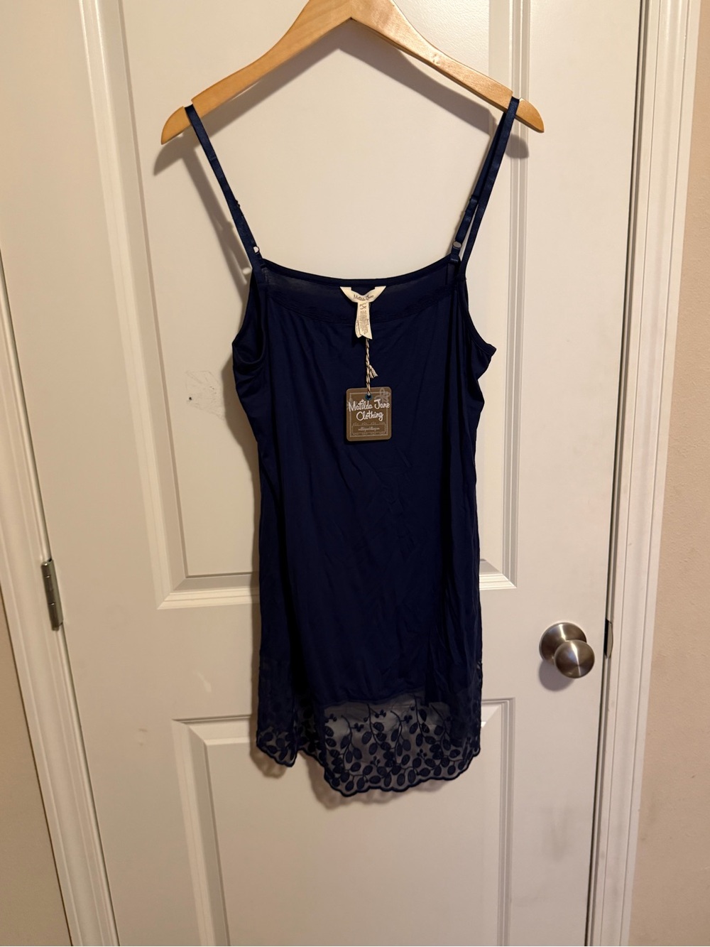 Matilda Jane Navy Embroidered-Hem Camisole